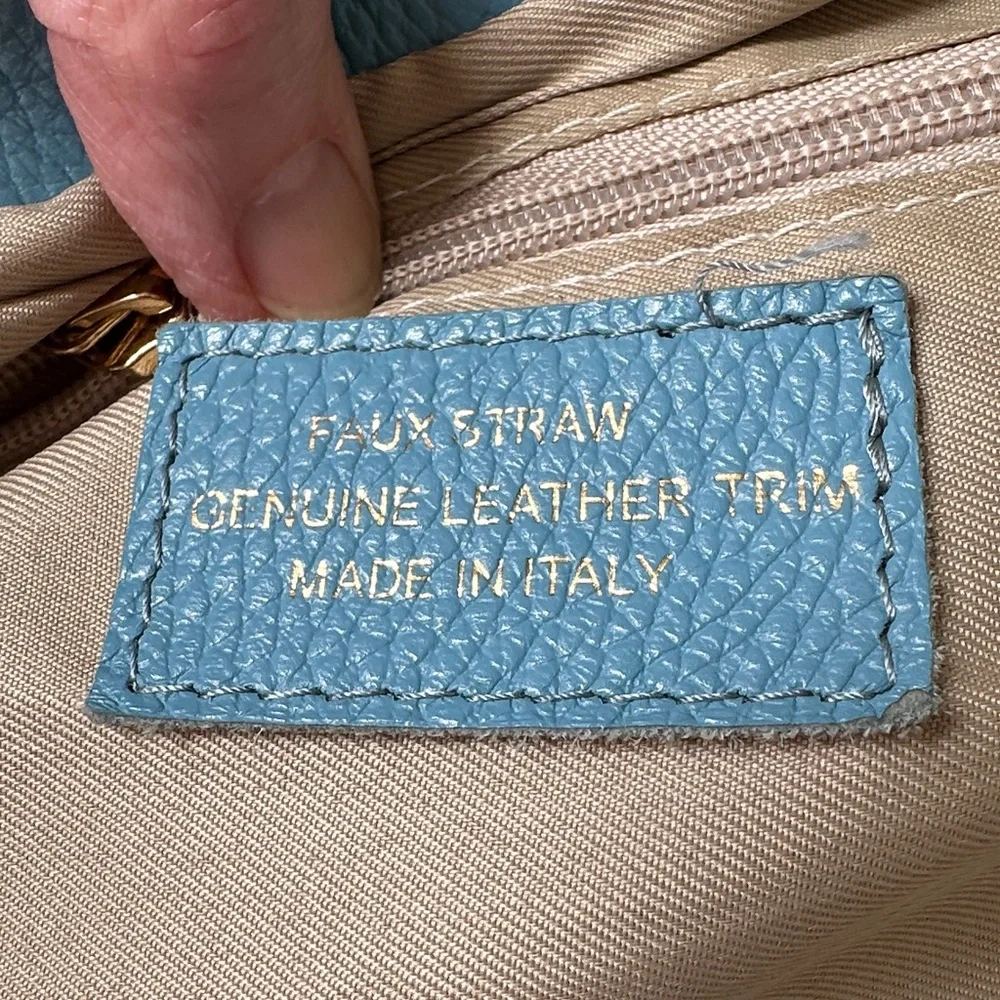 Unicai Firenze leather/straw large hobo type bag